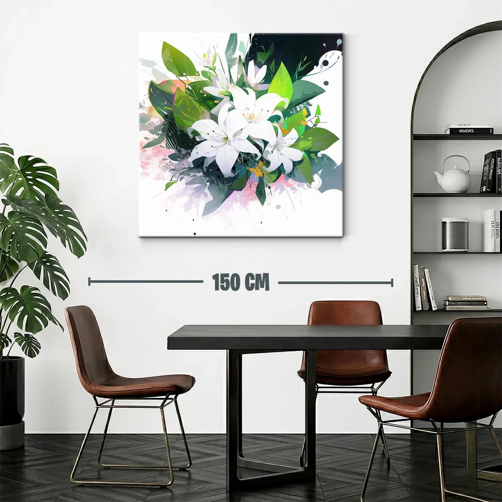 Elegancia natural con bouquet de lirios blancos y hojas verdes — miniatura 2