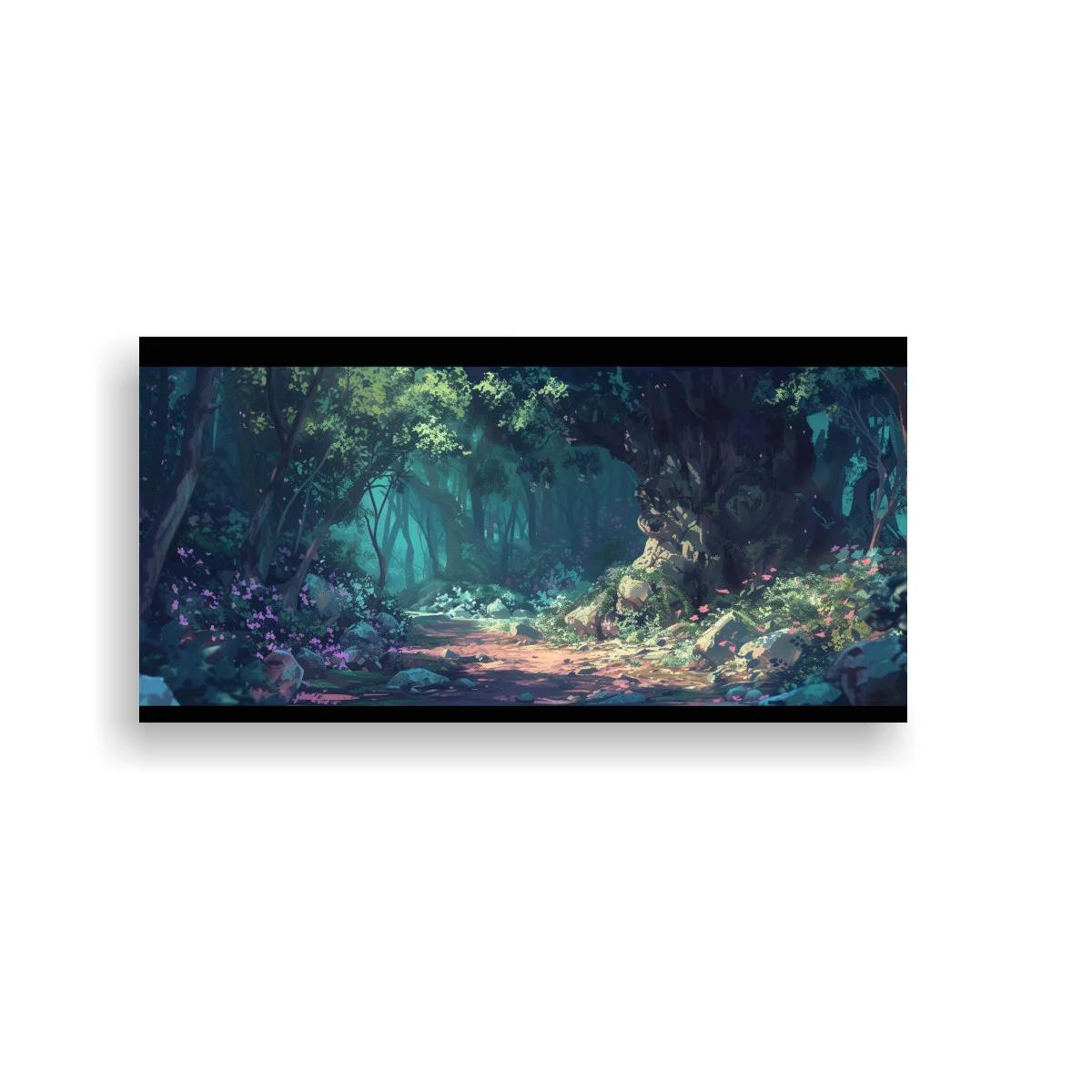 Cuadro sendero en el bosque con flores silvestres — imagen principal