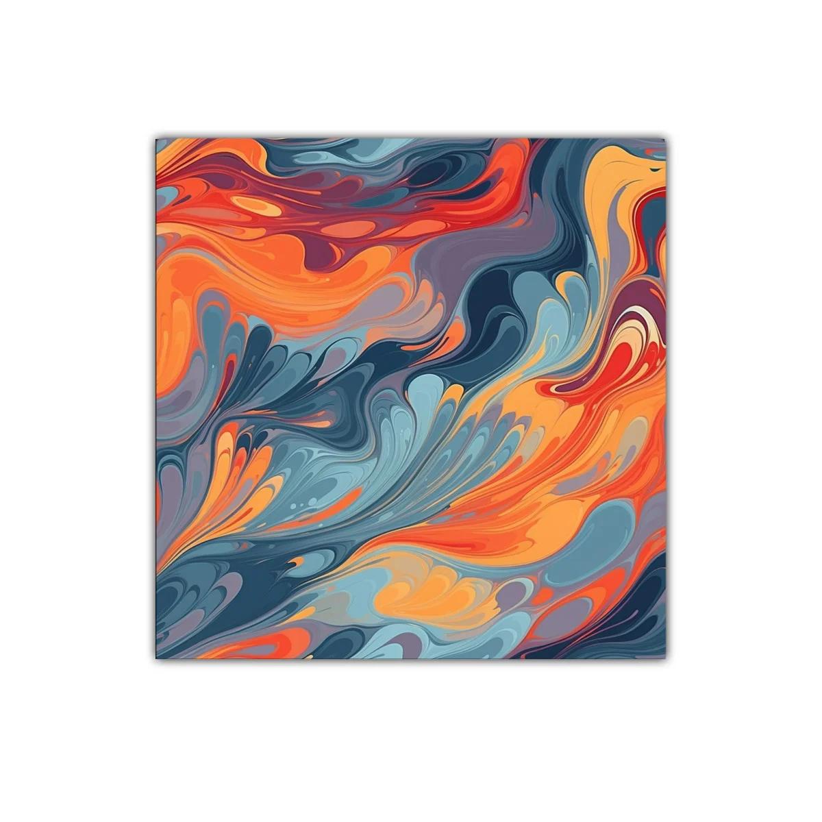 Arte abstracto con flujo vibrante en tonos cálidos y fríos — miniatura 1