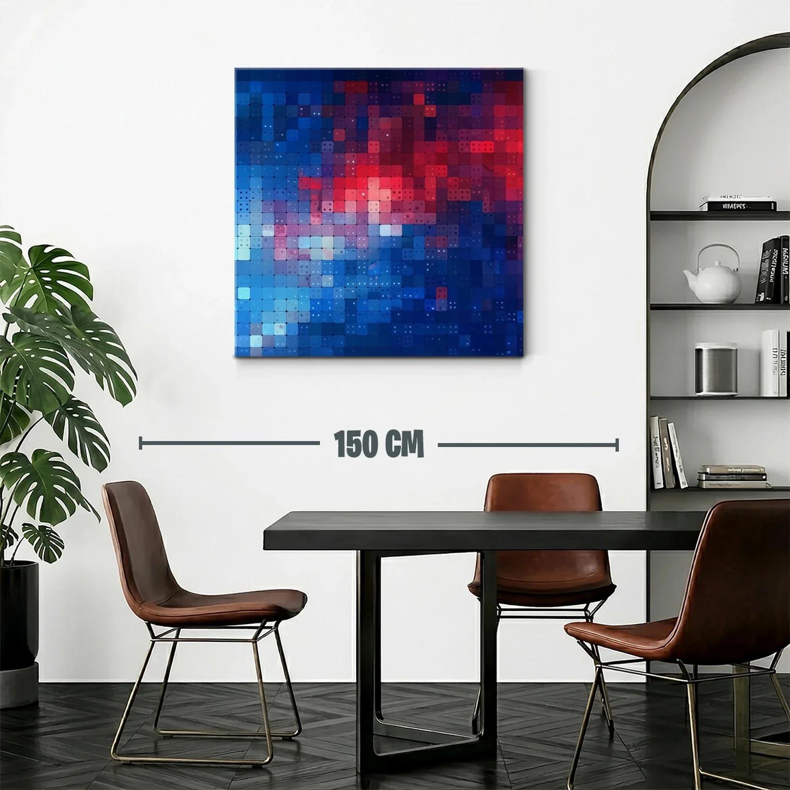 Composición abstracta en tonos azules y rojos vibrantes — miniatura 2