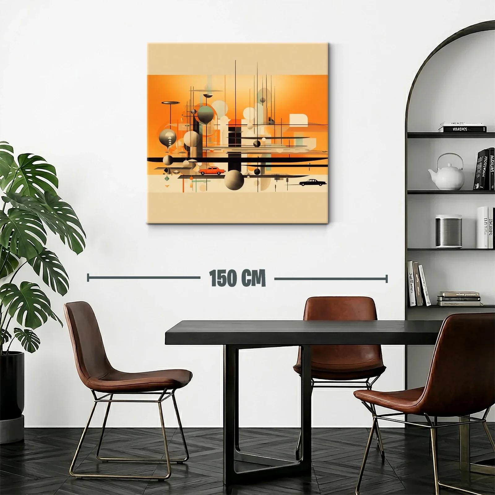 Composición abstracta urbana en tonos cálidos y neutros — miniatura 2