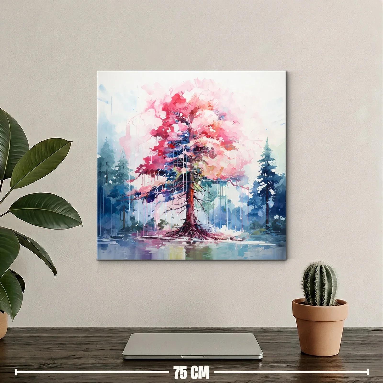 Árbol en tonos vibrantes que transforma el paisaje natural — miniatura 2