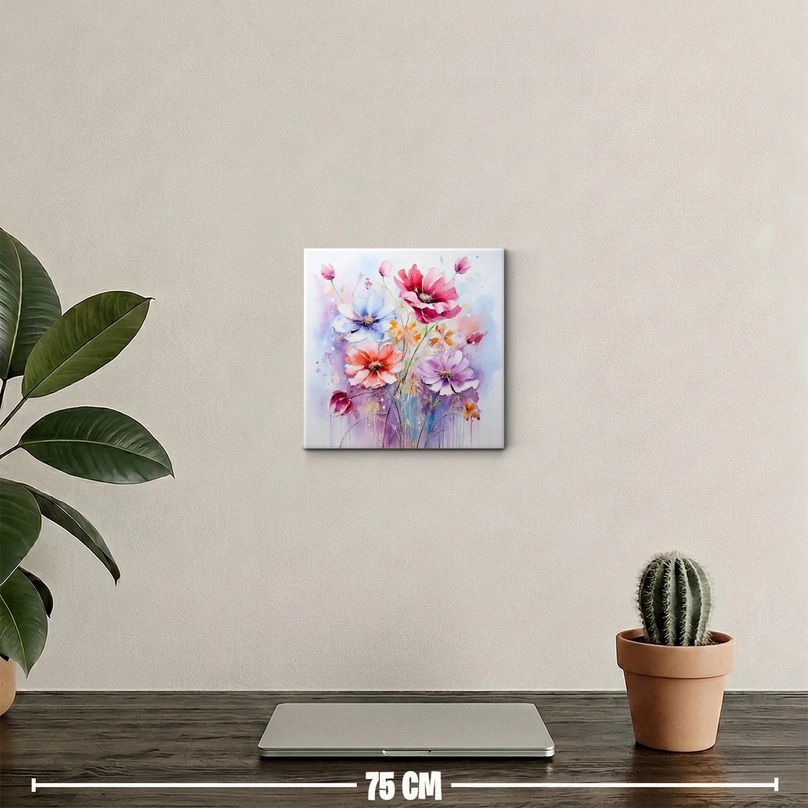 Cuadro floral con vibrantes colores y toque delicado — miniatura 2