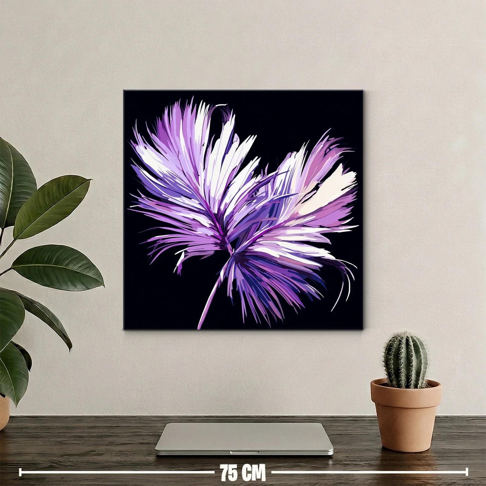 Flor abstracta en tonos lilas y violetas sobre fondo oscuro — miniatura 2