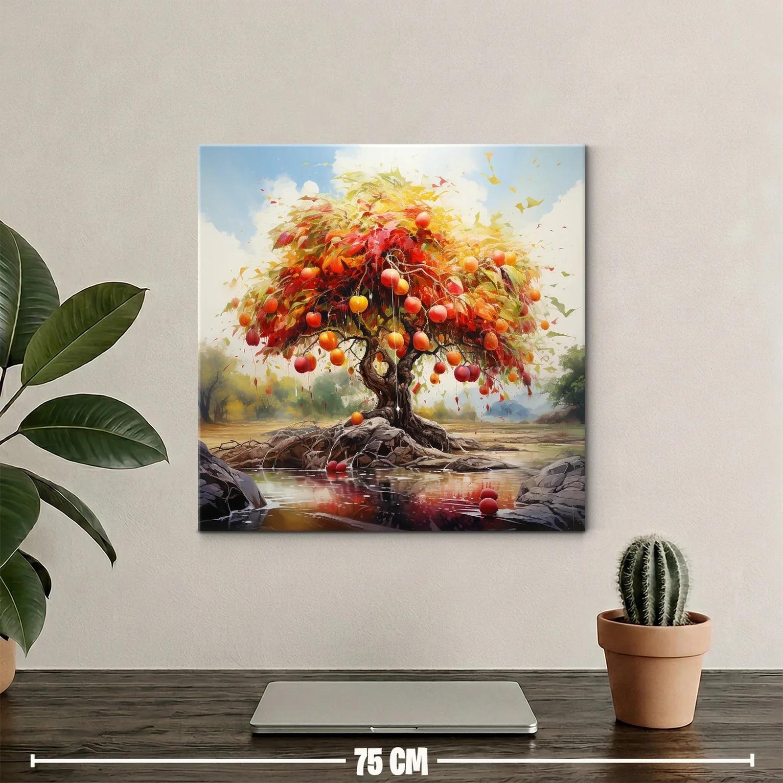 Árbol frutal con tonos cálidos en paisaje sereno — miniatura 2