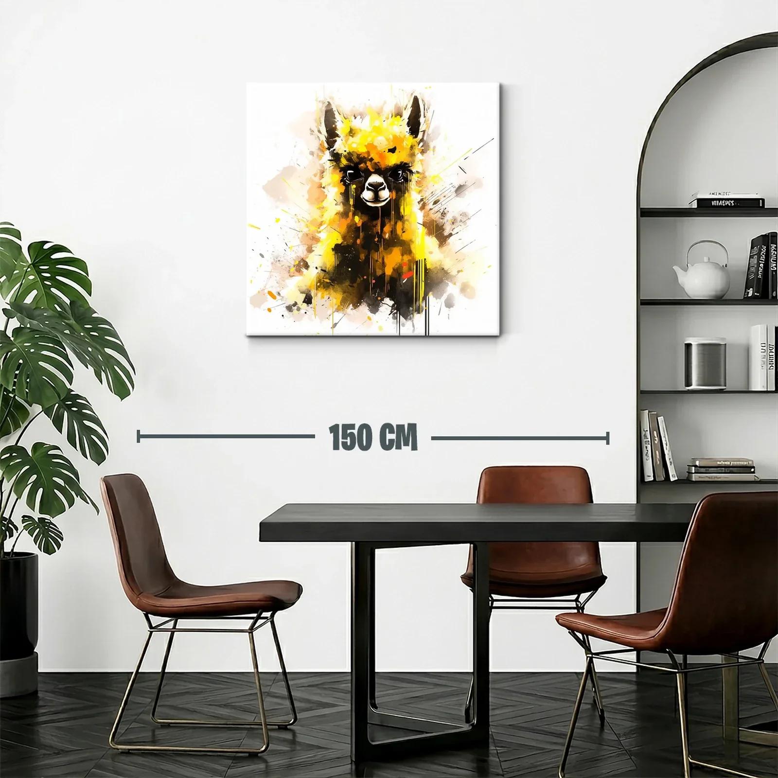 Retrato vibrante de llama con toques de amarillo y negro — miniatura 2