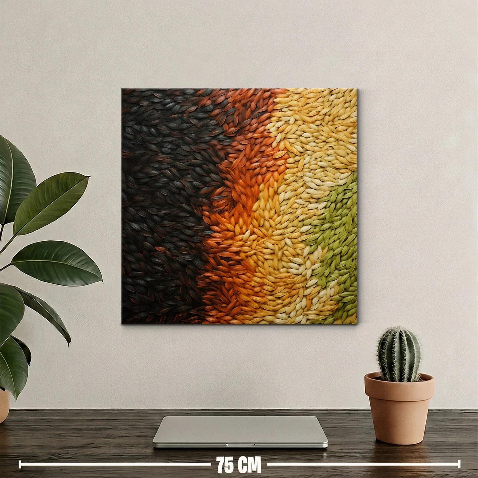 Cuadro abstracto con texturas orgánicas en tonos cálidos — miniatura 2