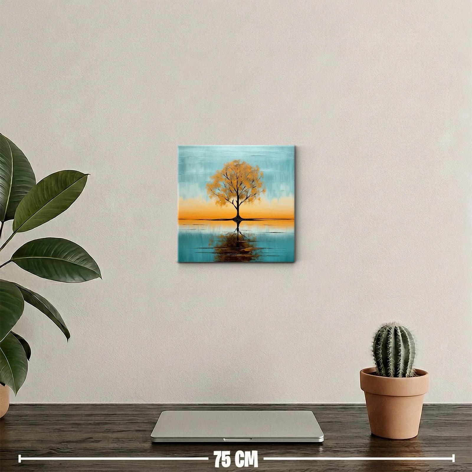 Ética y serenidad en árbol reflejado sobre agua tranquila — miniatura 2