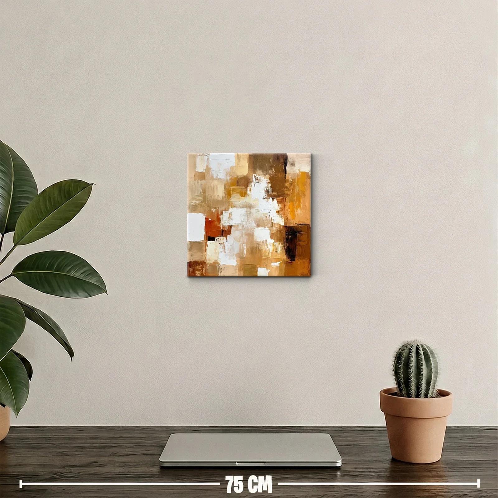 Cuadro abstracto en tonos cálidos marrones y beige — miniatura 2