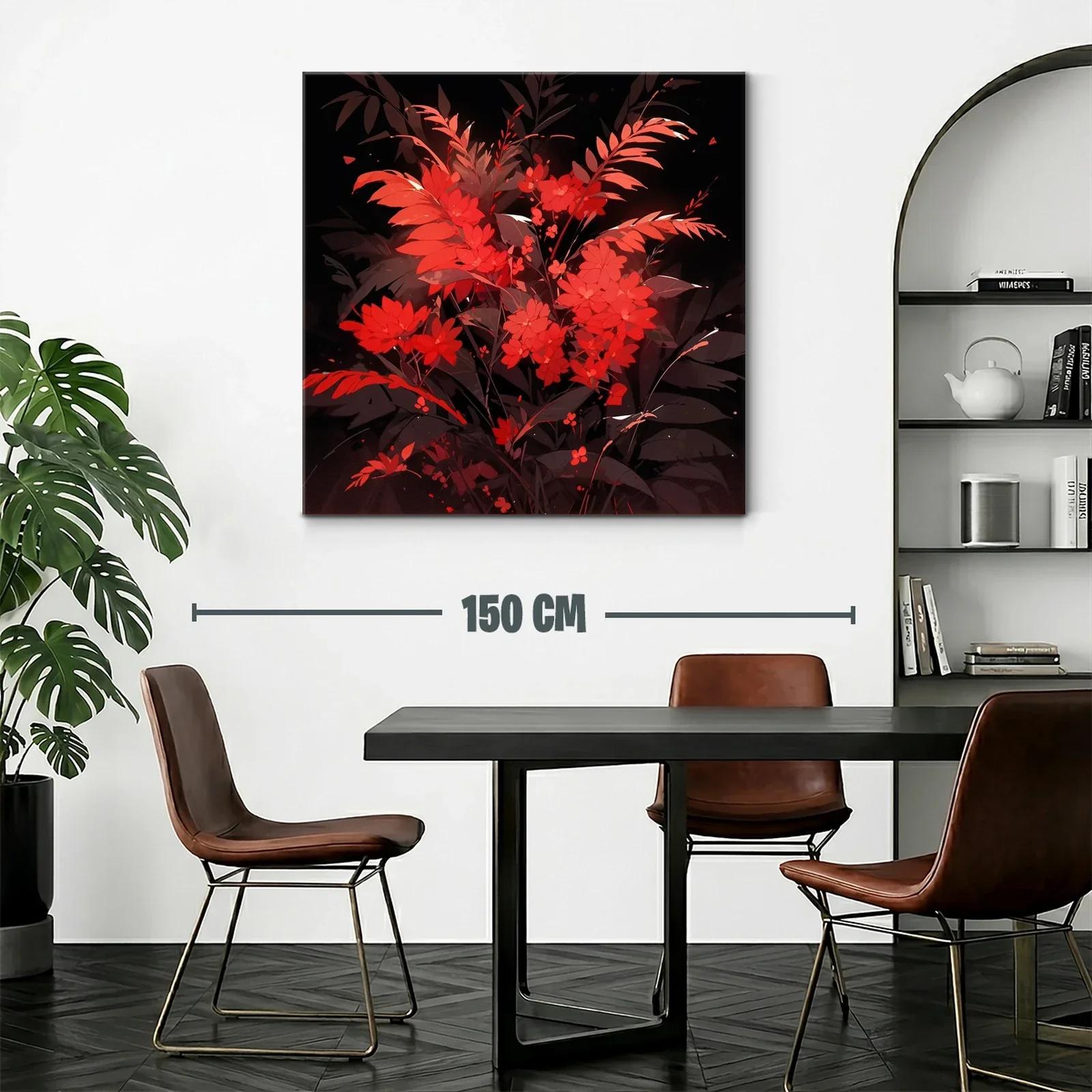 Ramo vibrante con flores rojas sobre fondo oscuro — miniatura 2