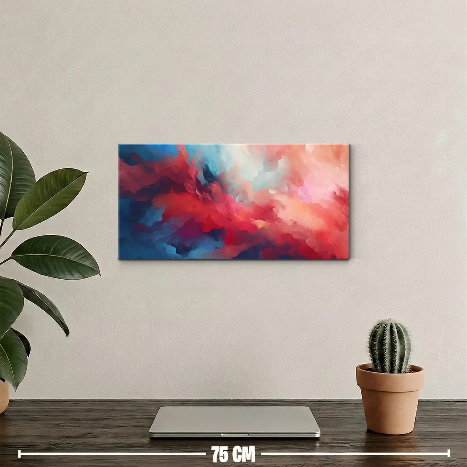 Cuadro nubes abstractas en tonos rosa y lila — miniatura 2