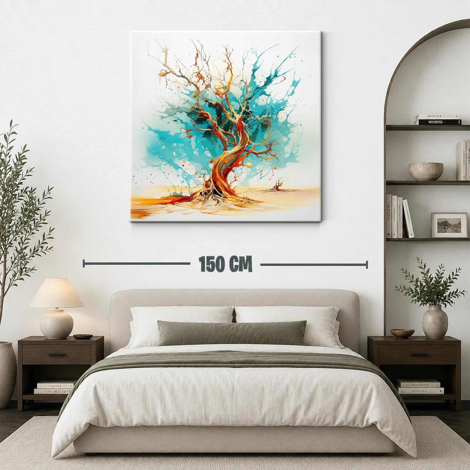 Árbol abstracto en tonos vibrantes y azulados — miniatura 3
