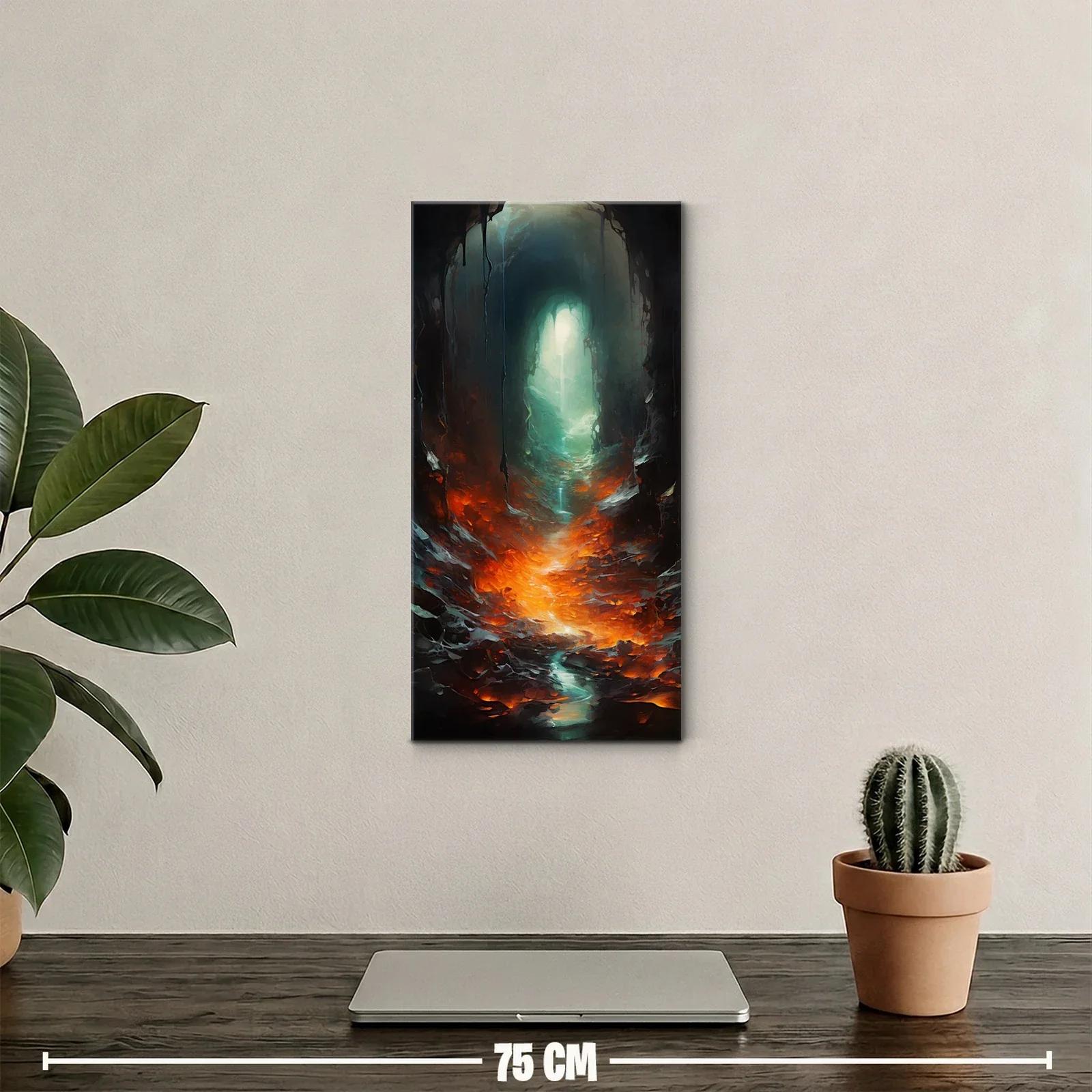 Cuadro cueva con luz brillante y reflejos turquesa — miniatura 2