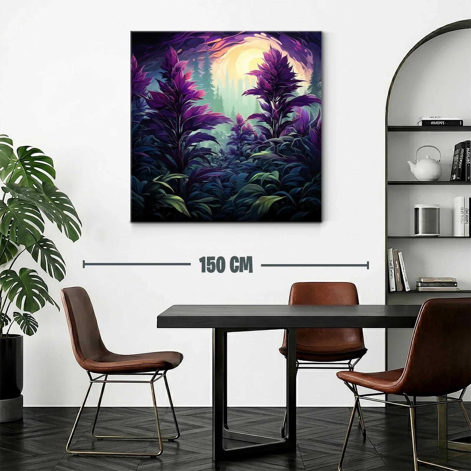 Paisaje onírico de hojas violetas y luz resplandeciente — miniatura 2