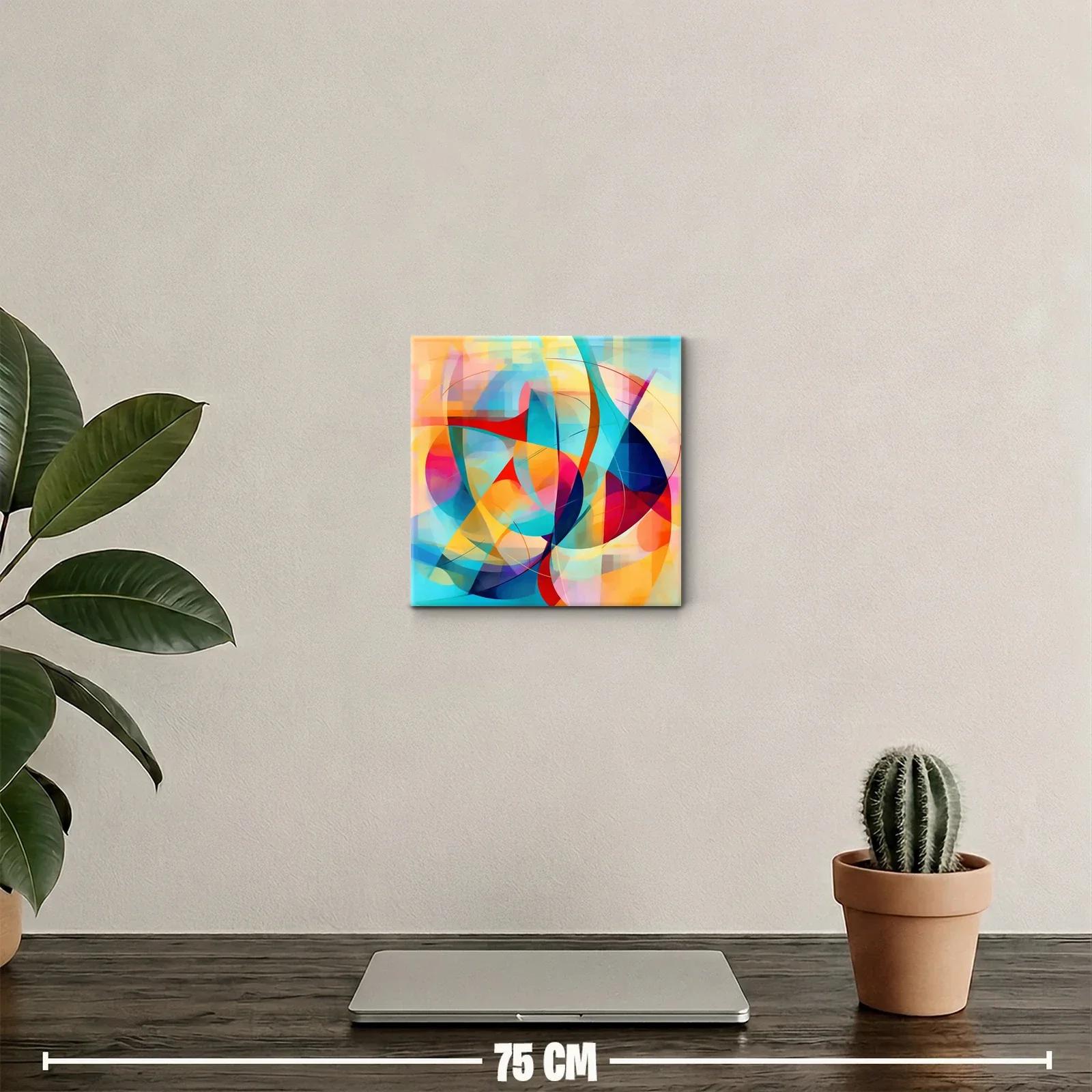Cuadro abstracto con vibrantes formas y colores dinámicos — miniatura 2