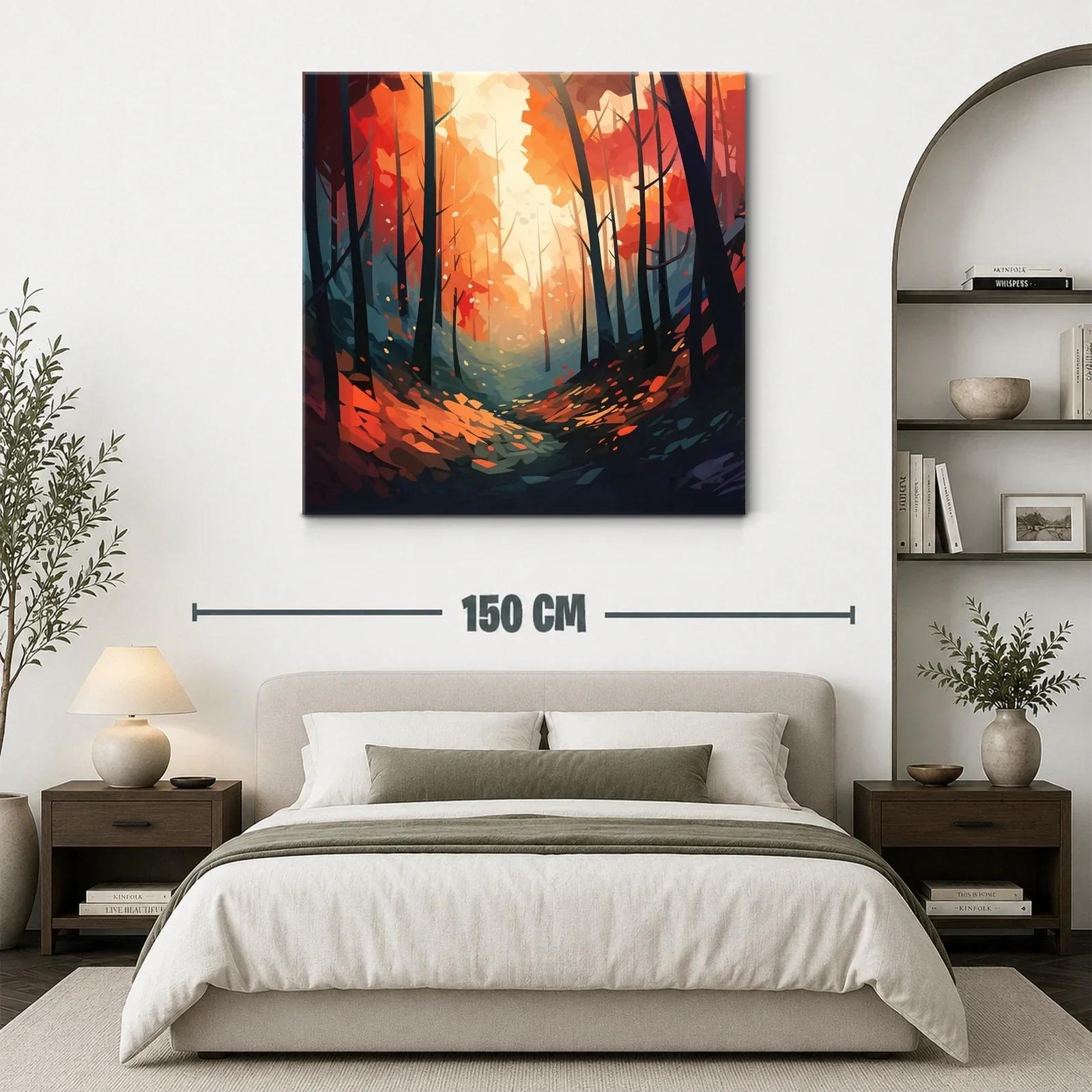Bosque otoñal con luz cálida y tonos vibrantes — miniatura 3