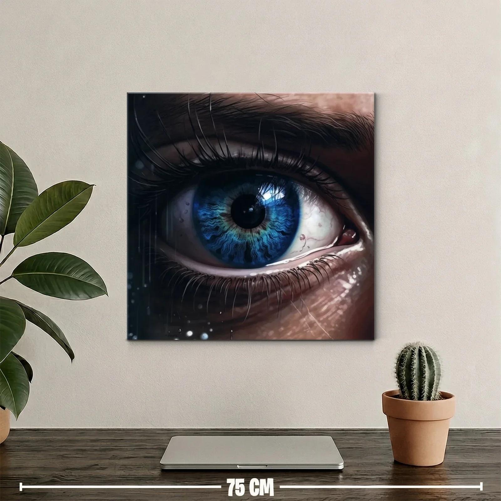 Detalle impactante de un ojo azul con texturas profundas — miniatura 2