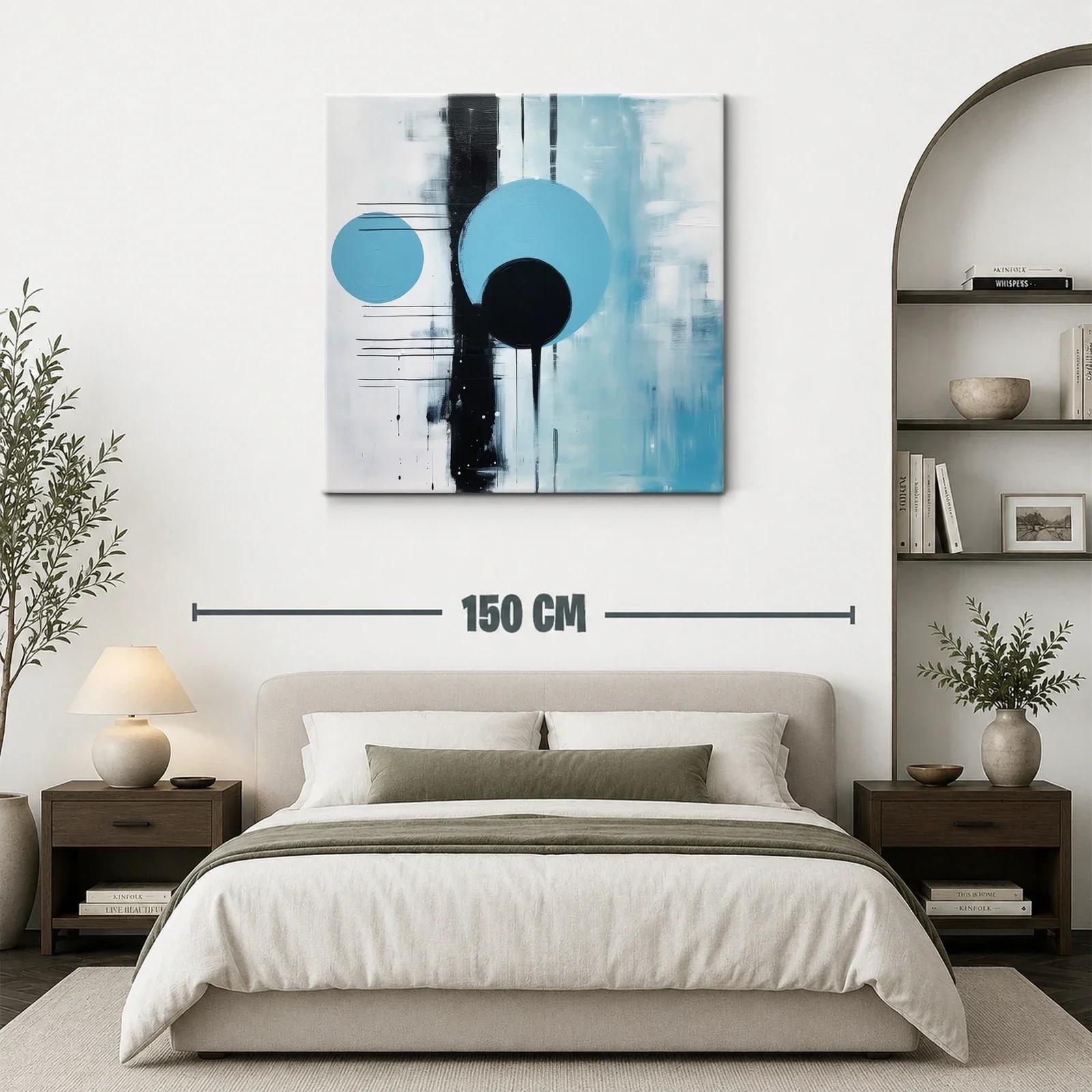 Composición Abstracta con Círculos en Tonos Azules y Negros — miniatura 3