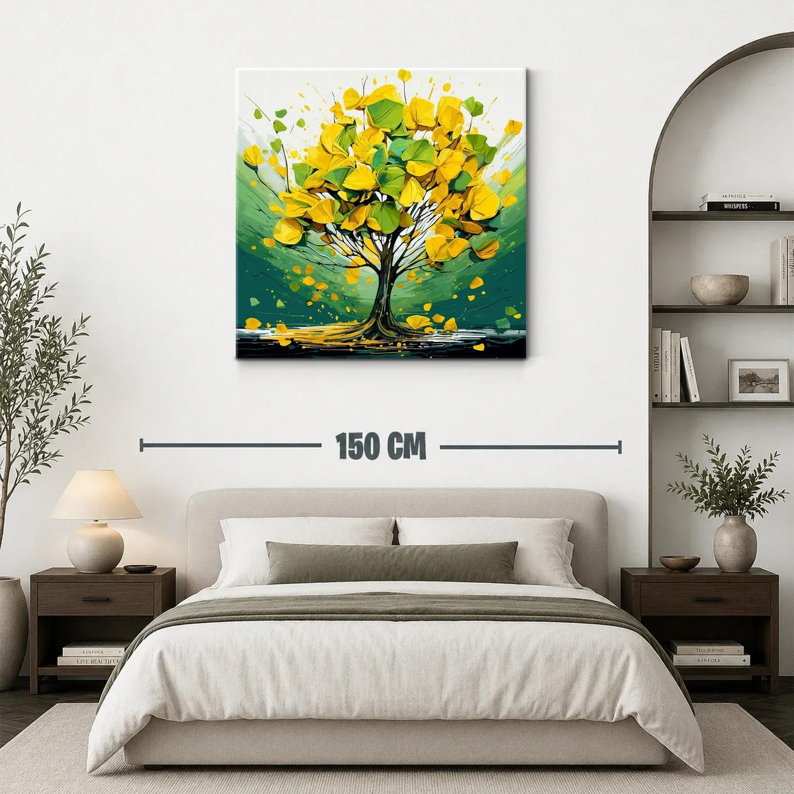Árbol vibrante de tonos verdes y amarillos dinámicos — miniatura 3