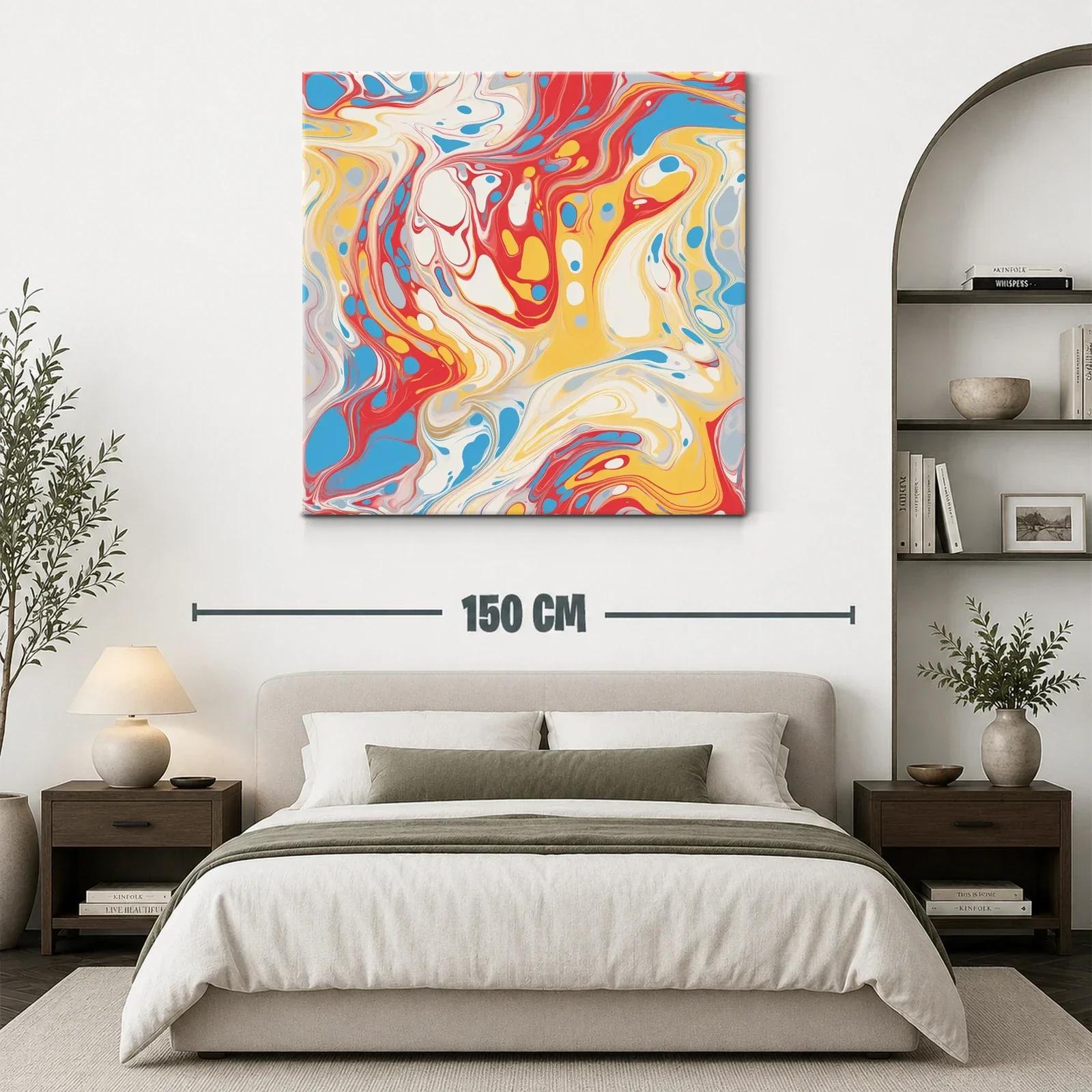 Diseño vibrante con remolinos en tonos rojo azul y amarillo — miniatura 3