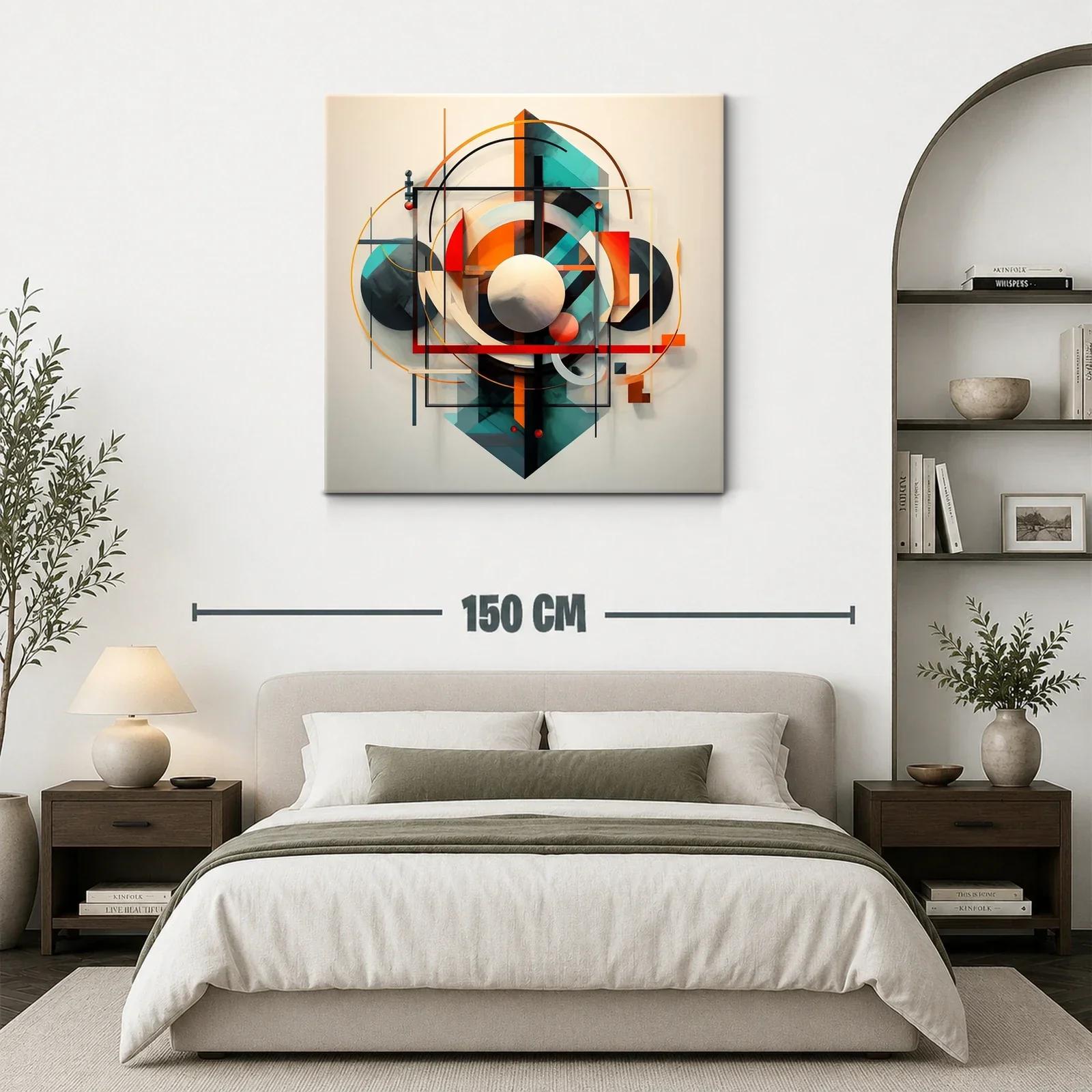 Composición Abstracta Geométrica en Tonos Cálidos y Fríos — miniatura 3