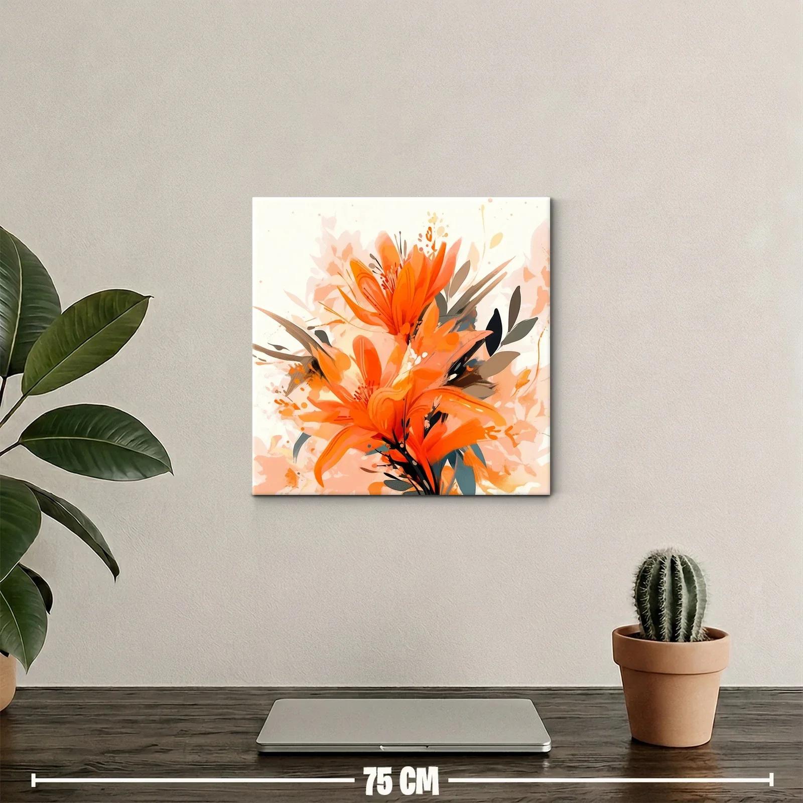 Composición floral vibrante en tonos naranja y tierra — miniatura 2