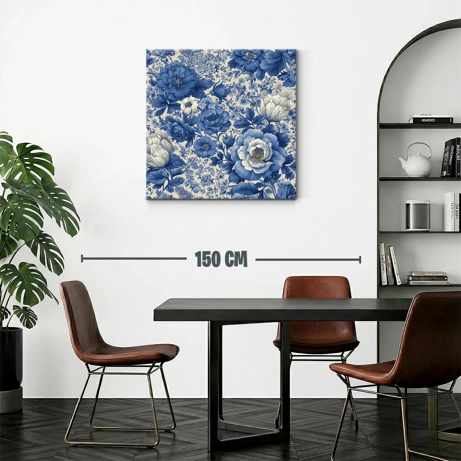Elegancia floral en tonos azules para cualquier espacio — miniatura 2