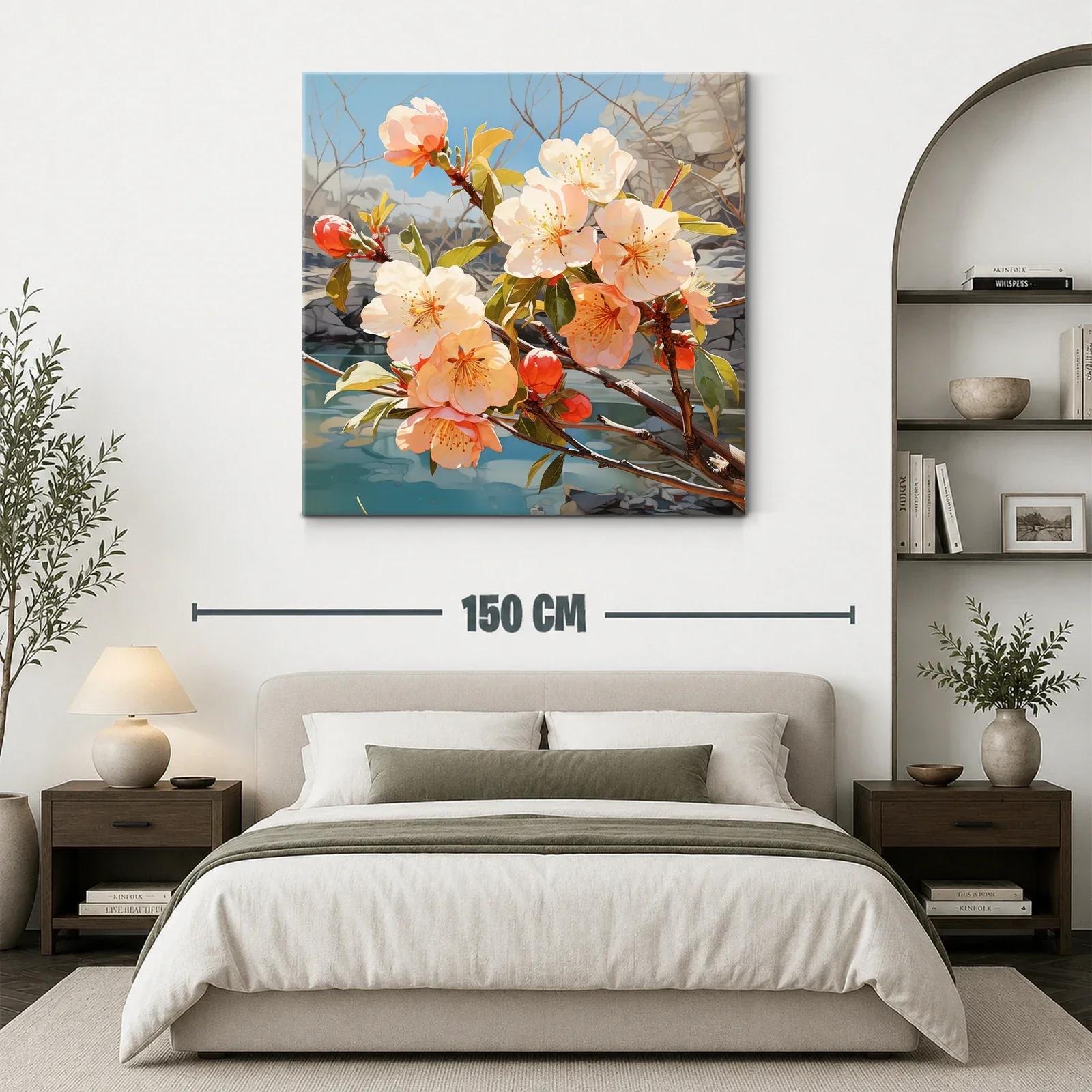 Ramo de flores delicadas en tonos cálidos y fondo natural — miniatura 3