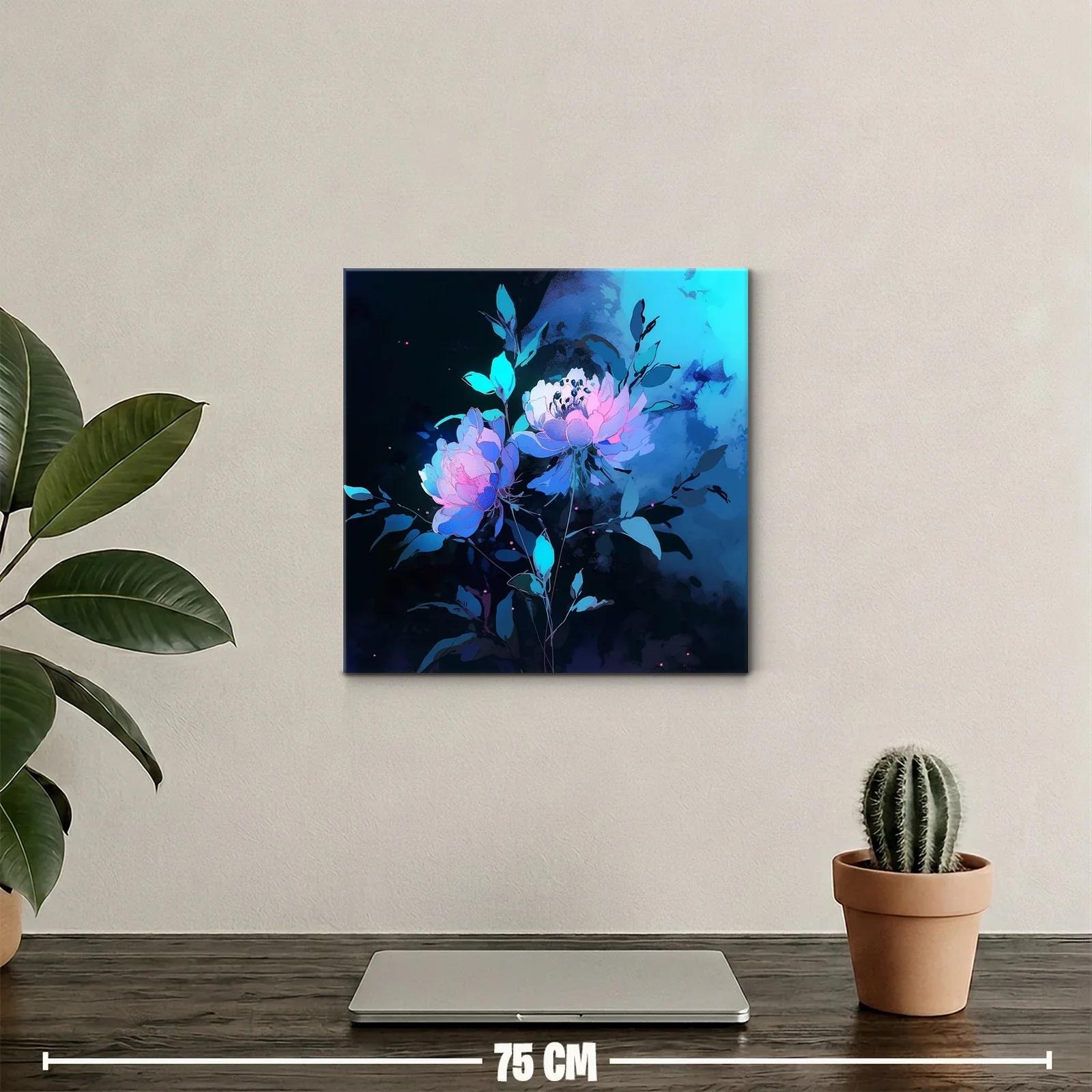 Flores etéreas en tonos azules y rosas vibrantes — miniatura 2