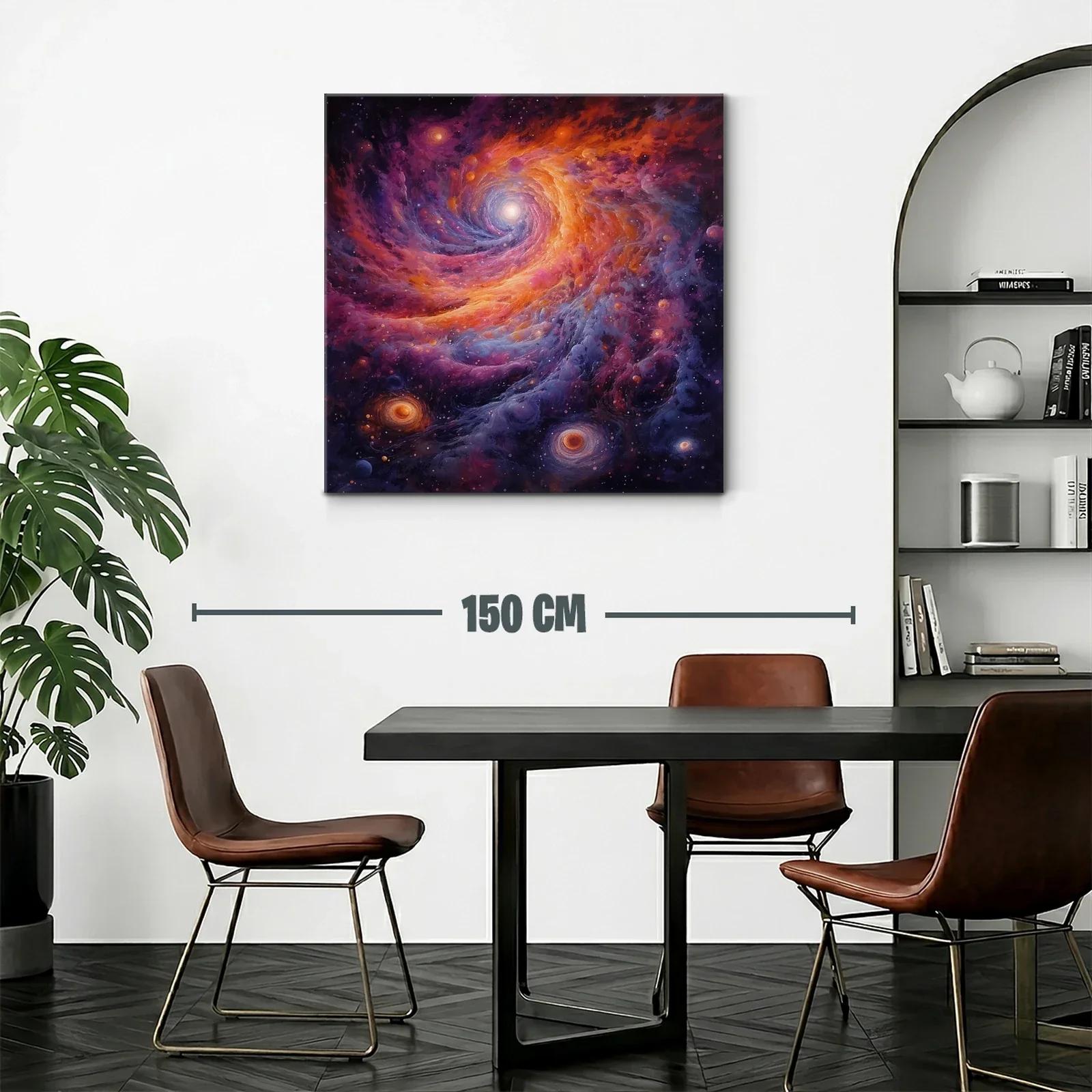 Cuadro abstracto de galaxia vibrante en espiral cósmica — miniatura 2