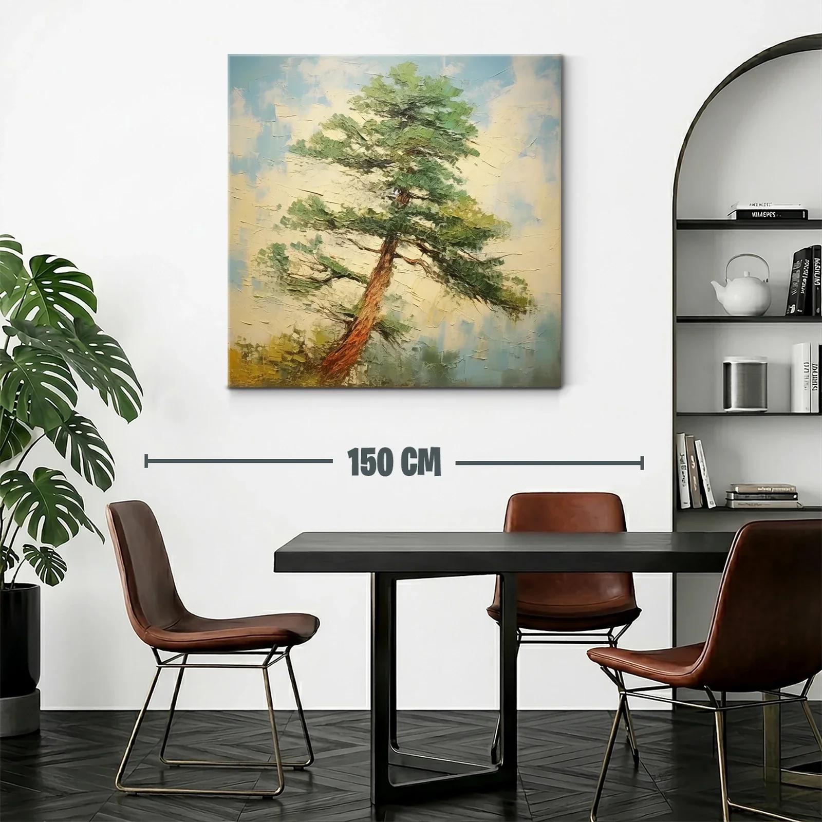 Cuadro de árbol solitario con cielo azul y tonos naturales — miniatura 2