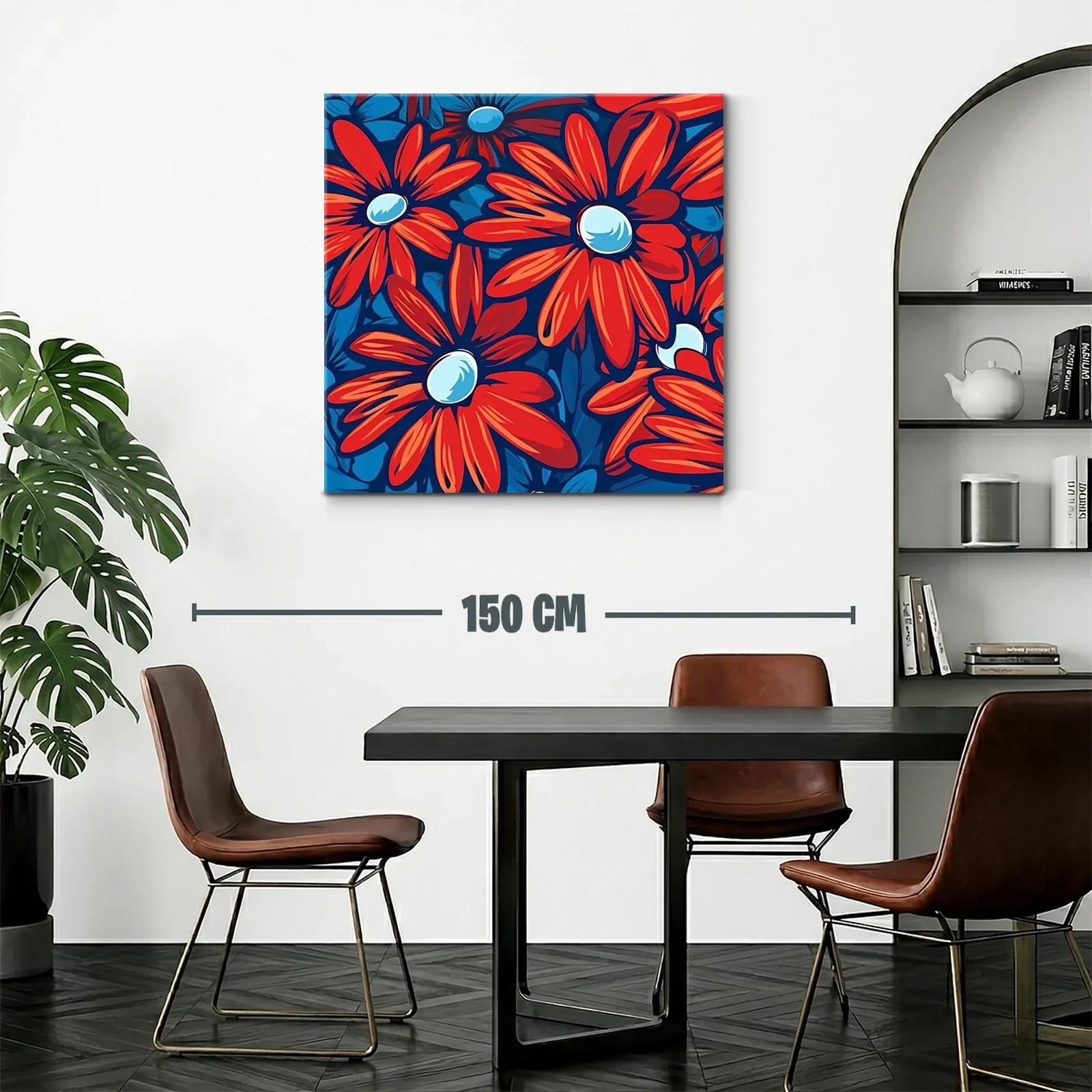 Flores vibrantes en tonos rojos y azules intensos — miniatura 2
