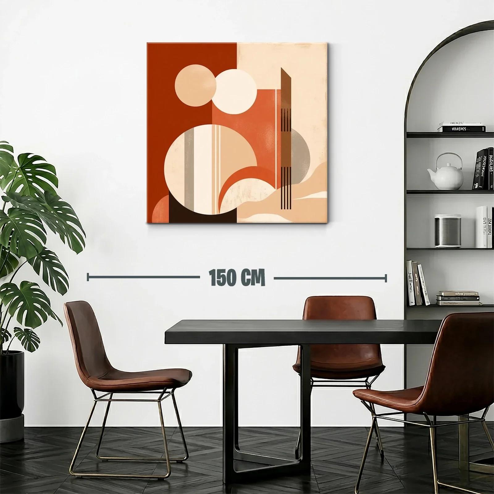 Composición abstracta con formas geométricas en tonos cálidos — miniatura 2