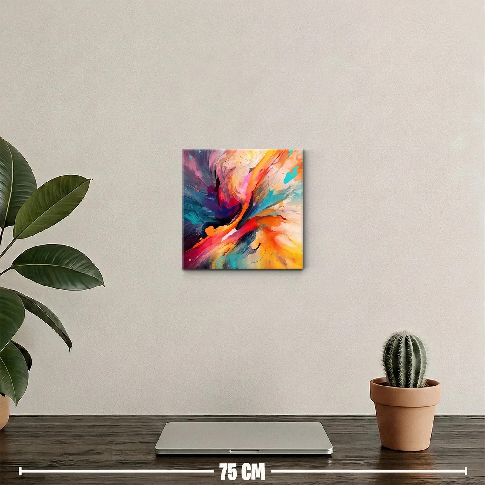 Cuadro abstracto explosión de colores vibrantes y energía — miniatura 2