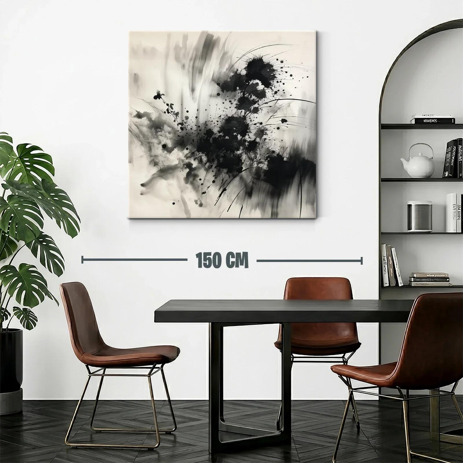 Composición abstracta en tonos negros y grises difuminados — miniatura 2