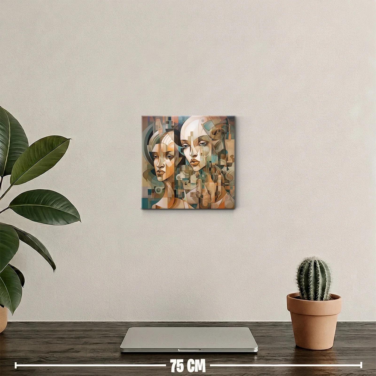 Retrato artístico de dos rostros en tonos cálidos y fríos — miniatura 2