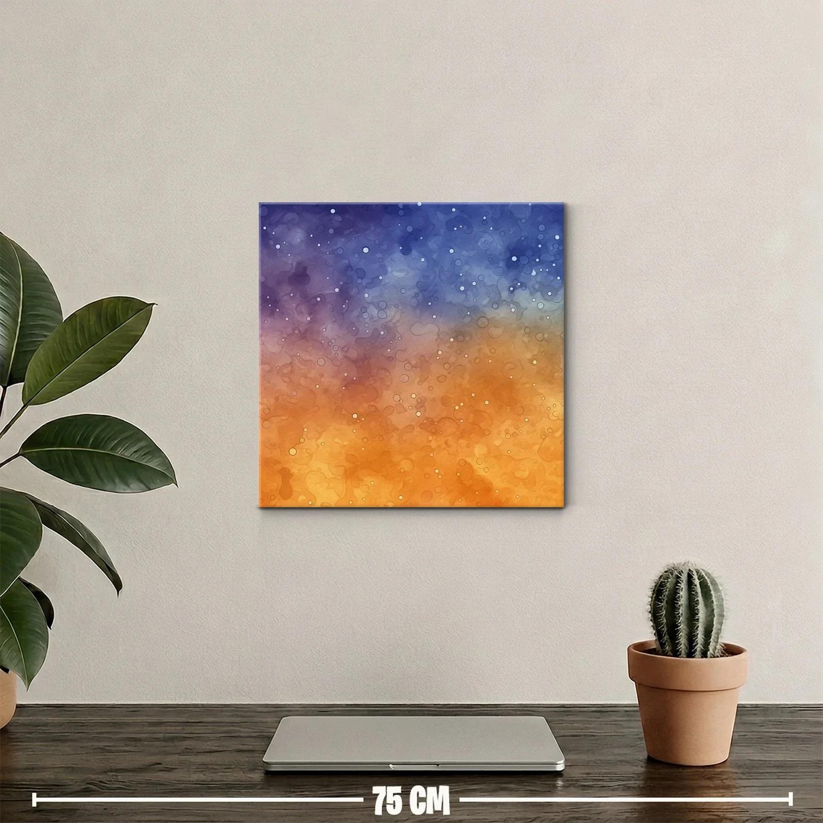 Cuadro abstracto con degradado cálido y frío luminoso — miniatura 2
