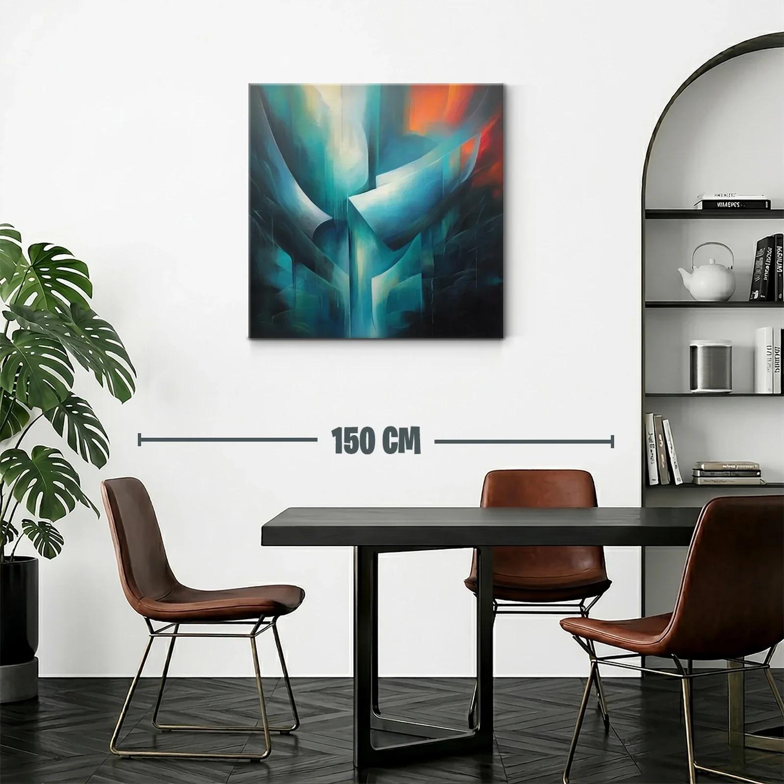 Abstracto en tonos fríos con destellos cálidos vibrantes — miniatura 2