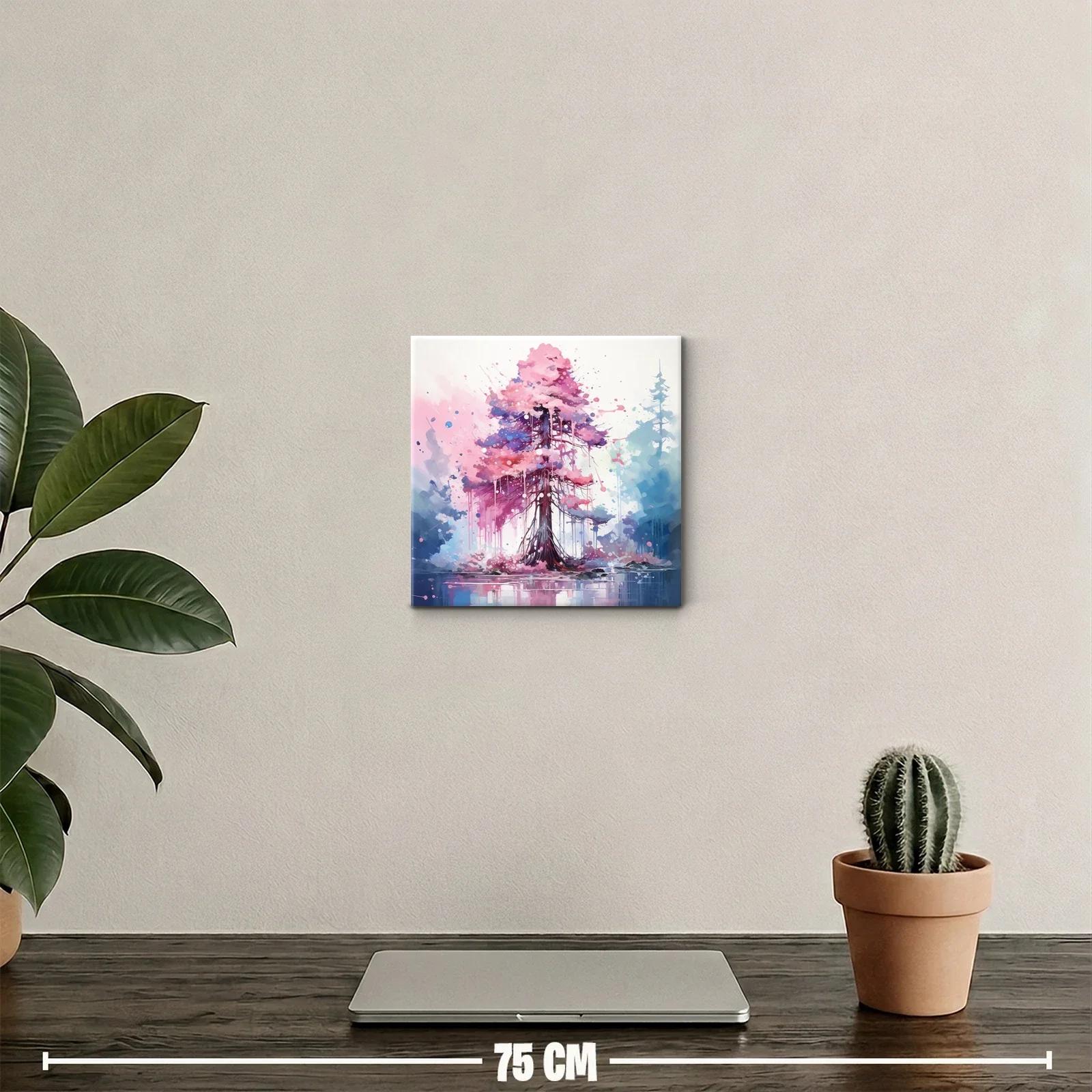 Árbol mágico con tonos rosas y azules vibrantes — miniatura 2