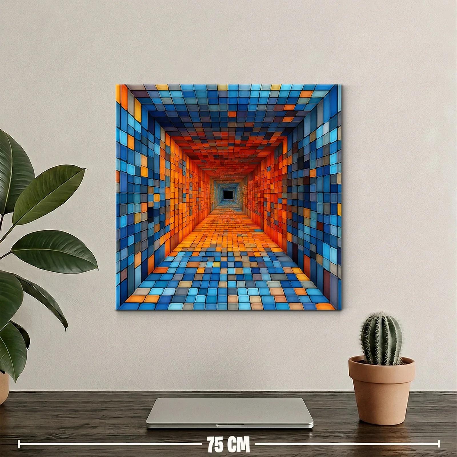 Composición geométrica en tonos cálidos y fríos vibrantes — miniatura 2