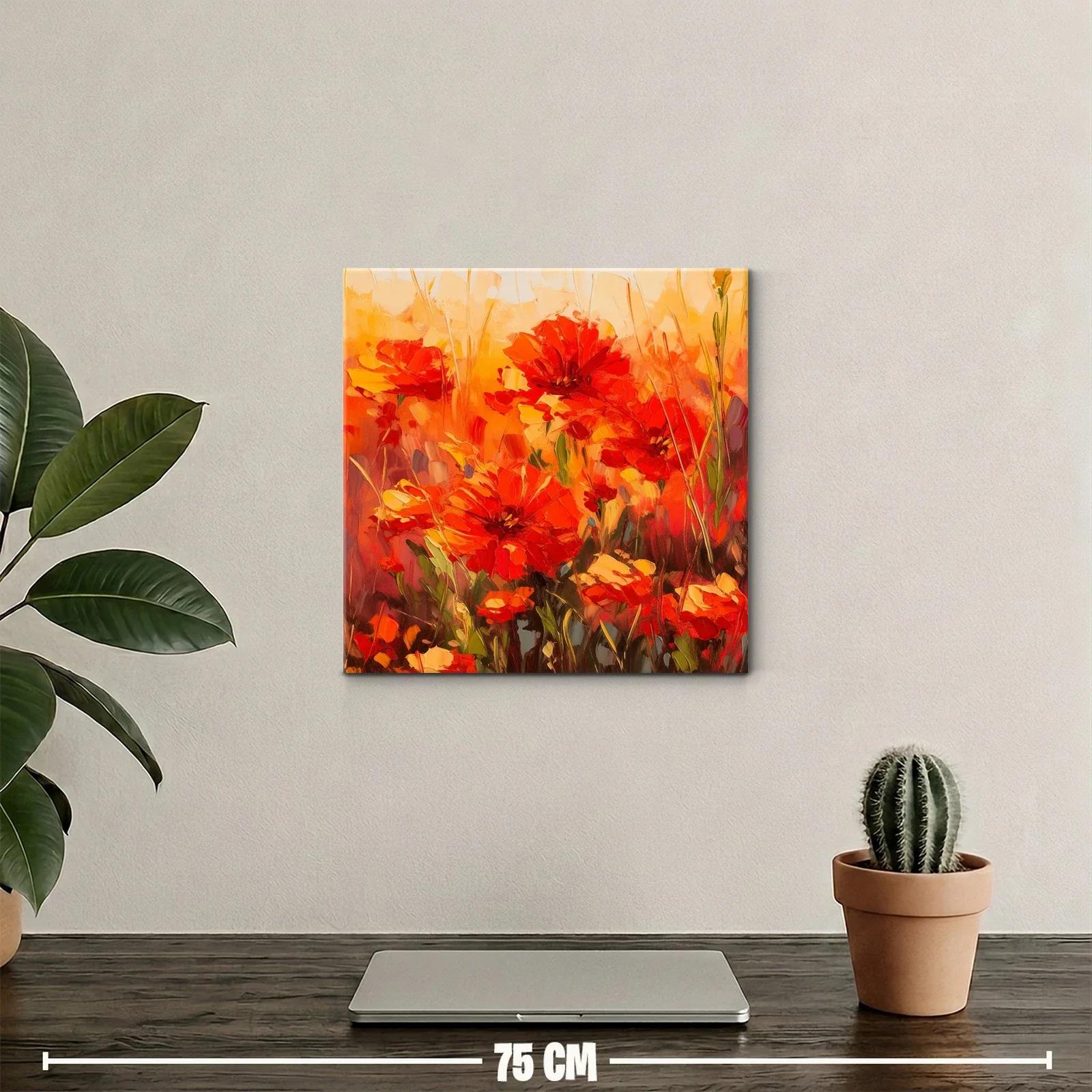 Explosión de amapolas rojas en atmósfera cálida — miniatura 2