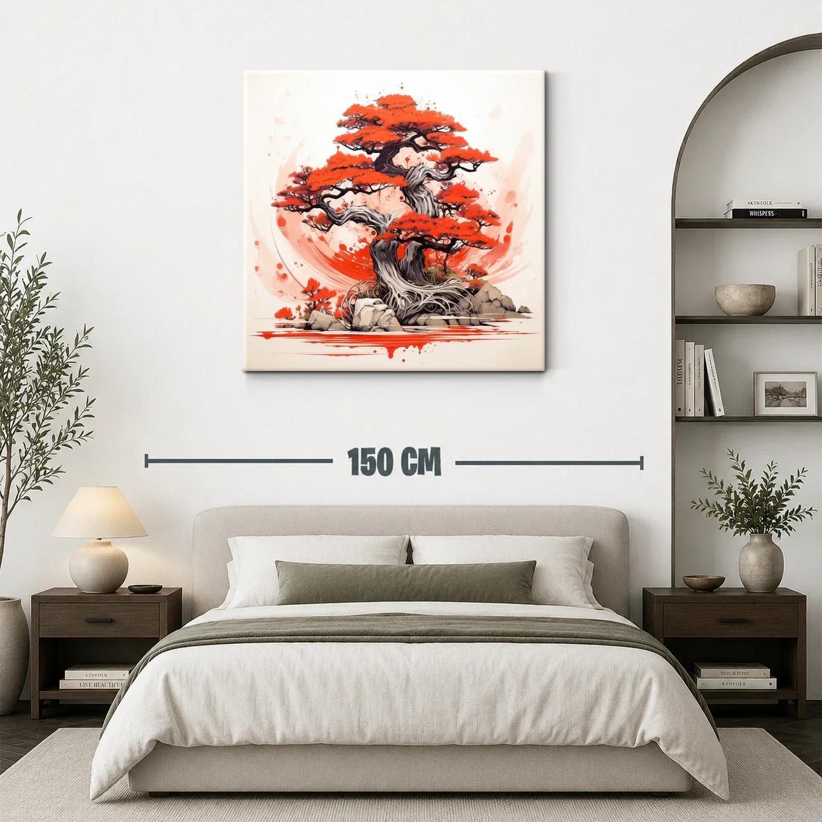 Árbol de bonsái con vibrantes tonos rojo y gris — miniatura 3