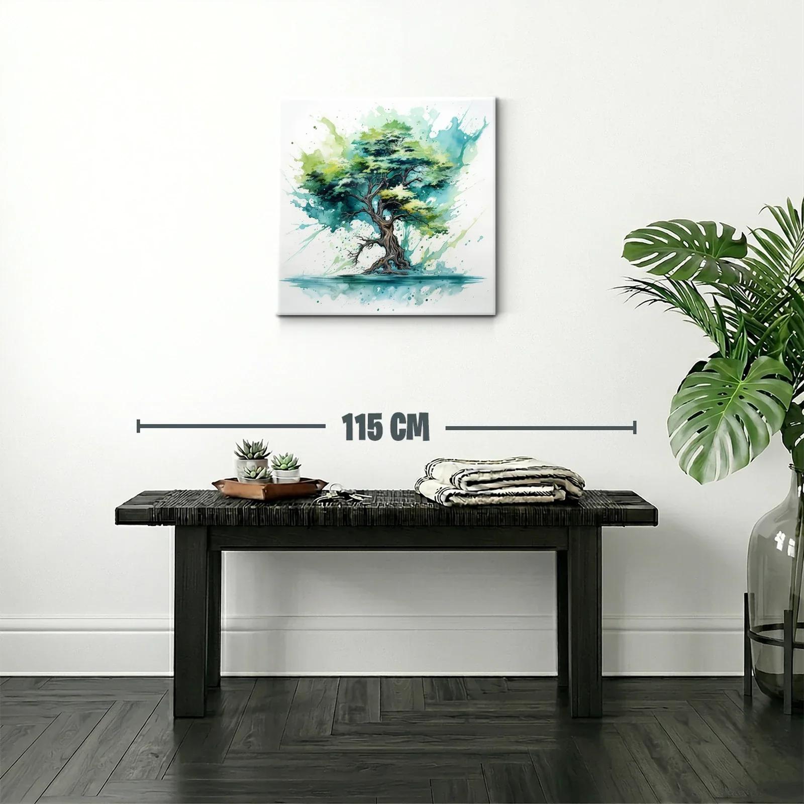Árbol vibrante con tonos verdes y azules — miniatura 2