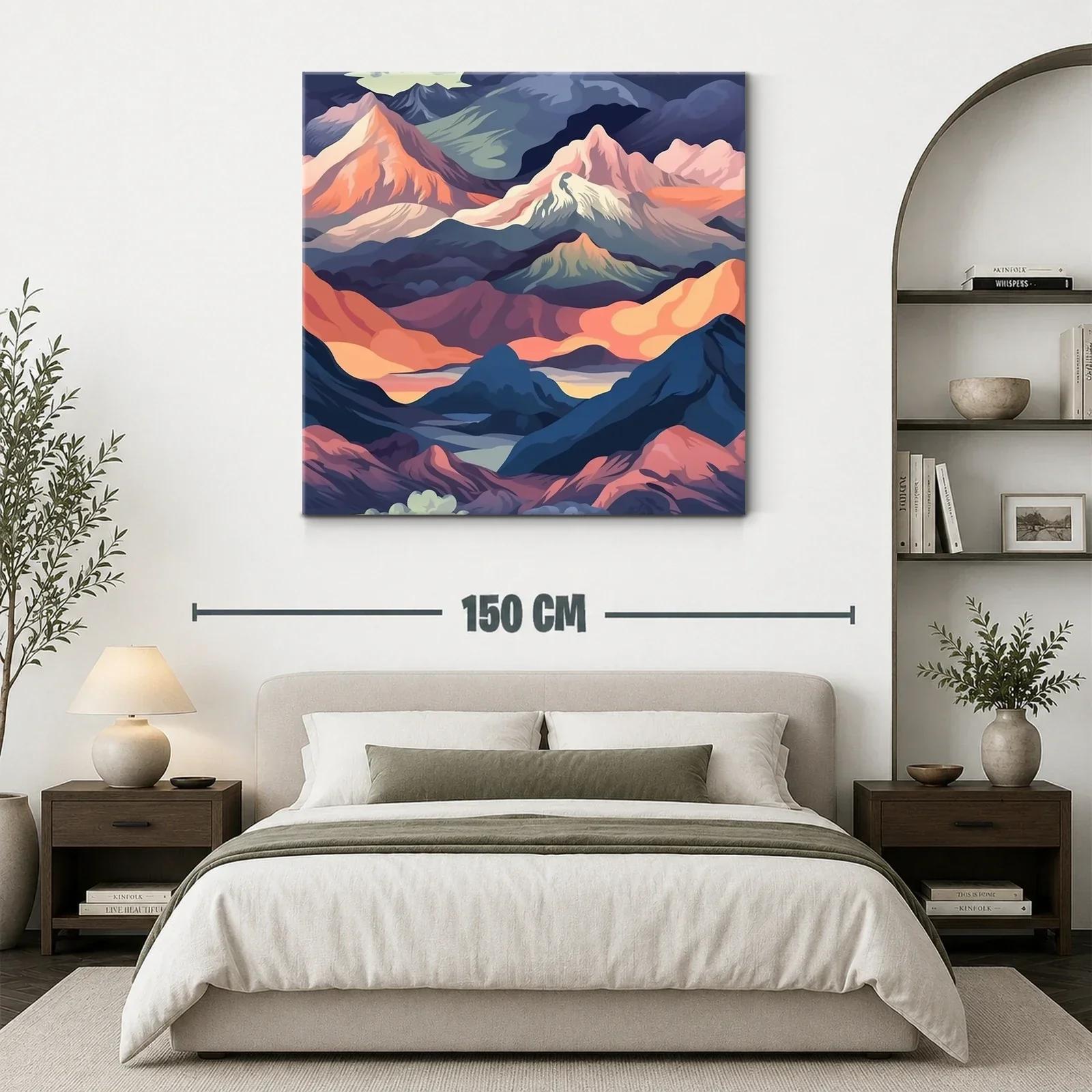 Paisaje de montañas en tonos cálidos y fríos contrastantes — miniatura 3