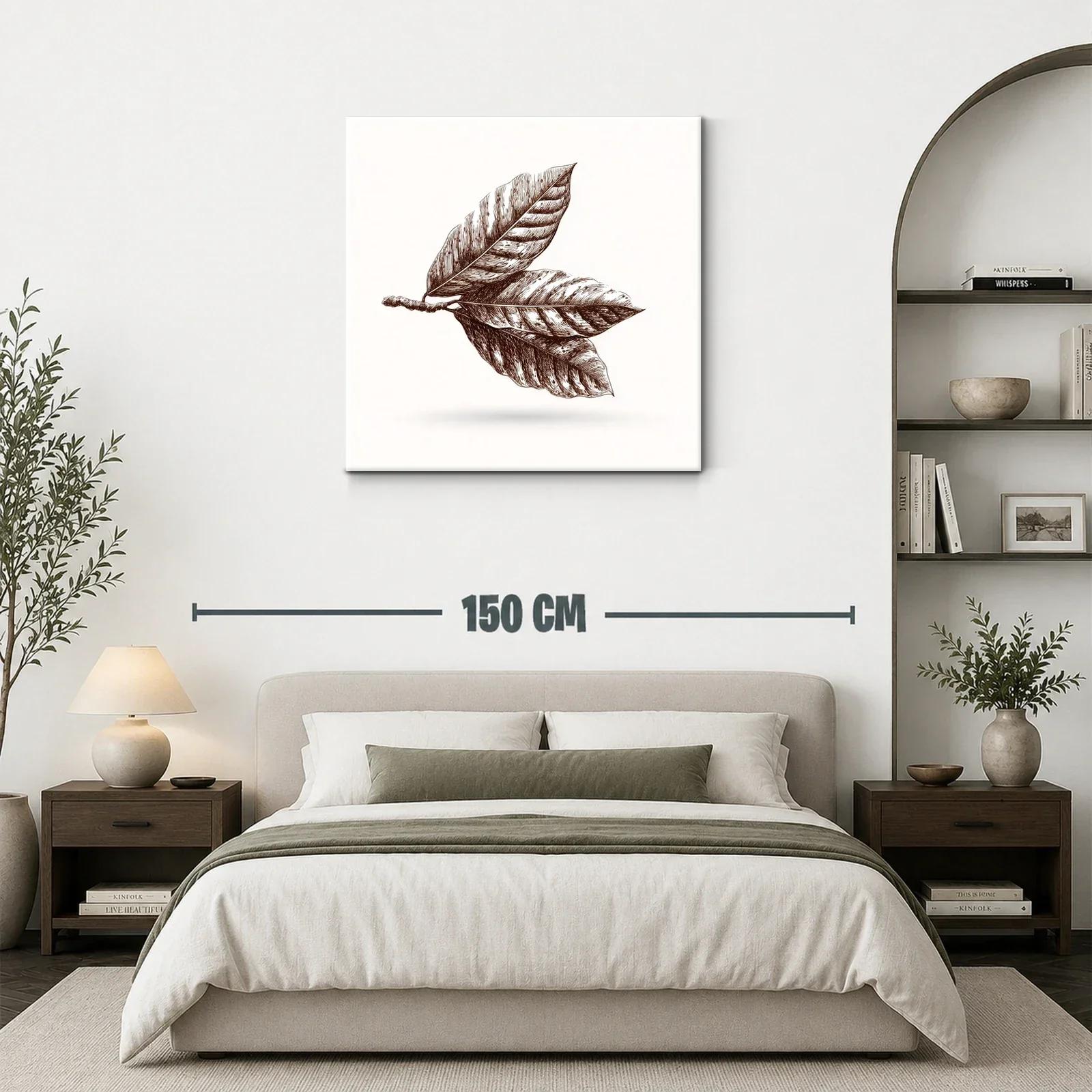Elegante dibujo botánico de hojas en tonos sepia — miniatura 3