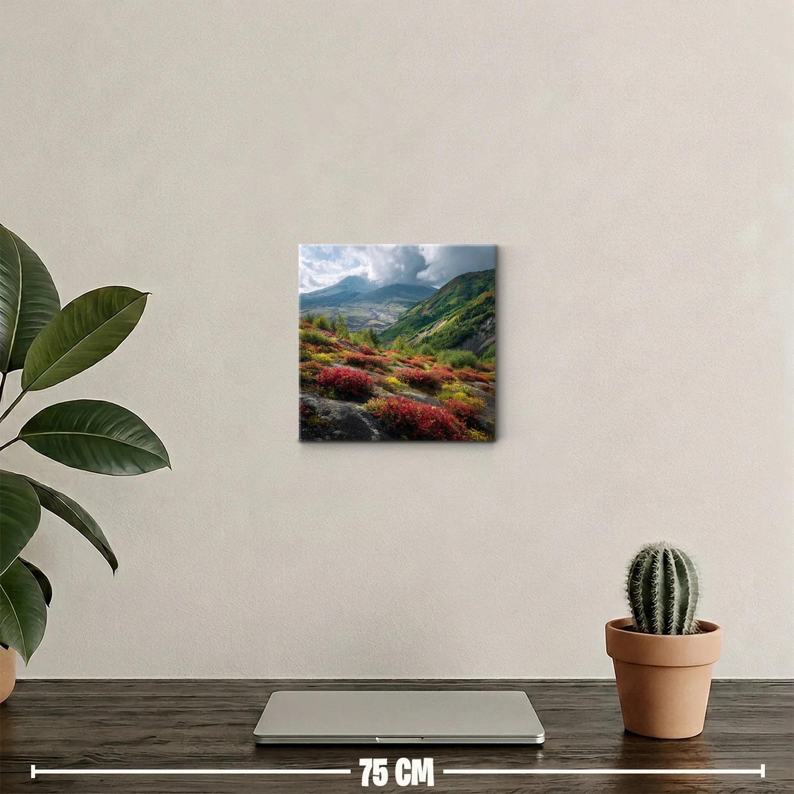 Paisaje montañoso con flores silvestres en colores vivos — miniatura 2