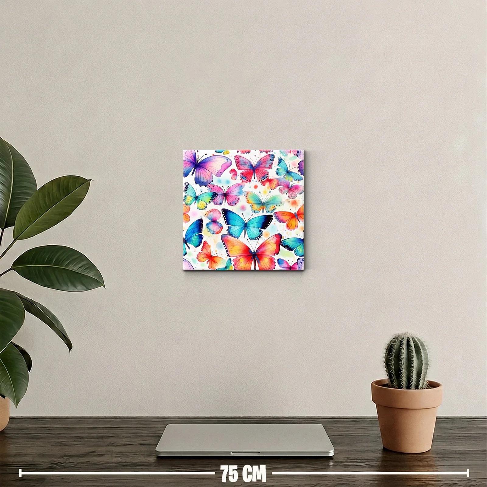 Cuadro decorativo con mariposas multicolor vibrantes y alegres — miniatura 2