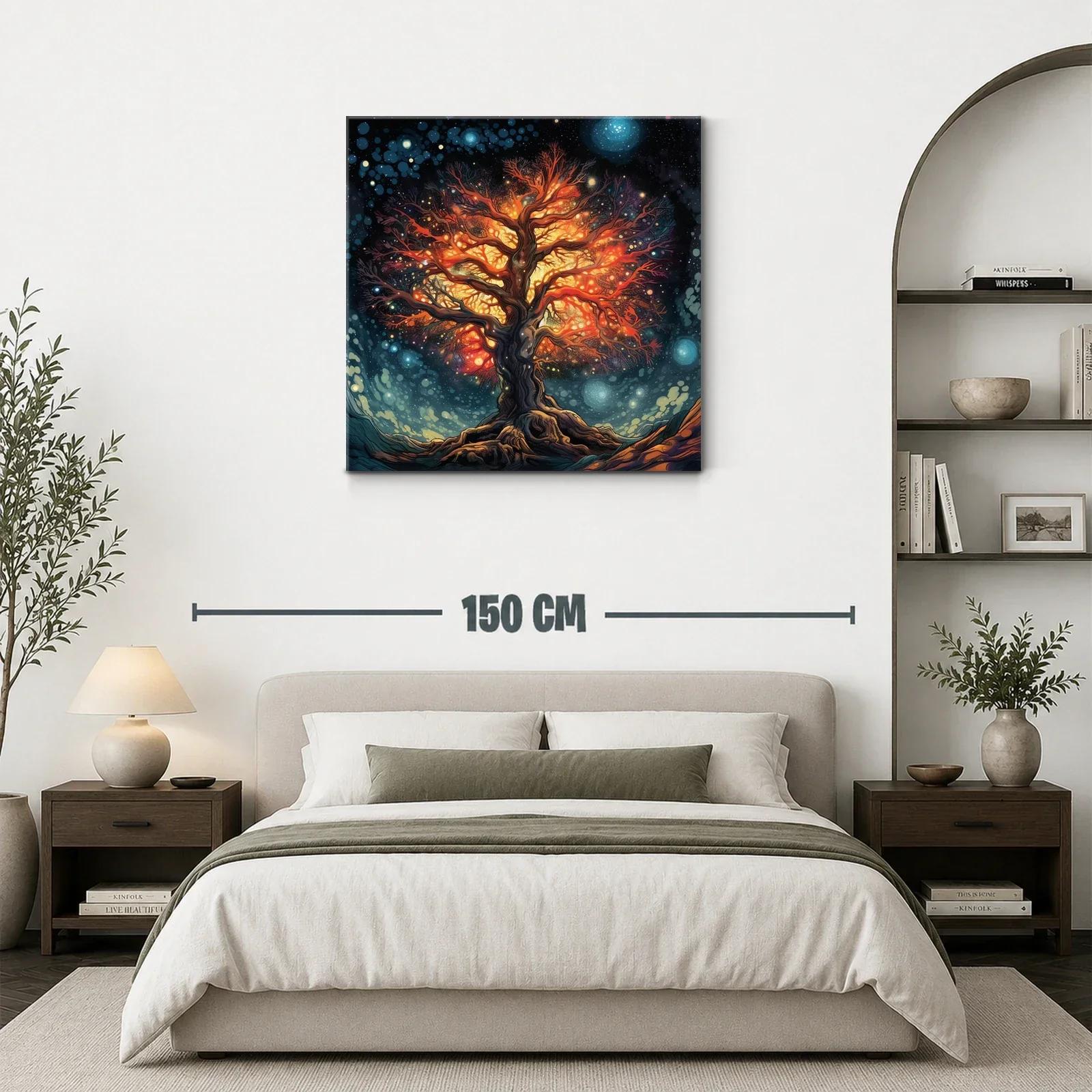 Árbol de luz en noche estrellada vibrante y mágica — miniatura 3
