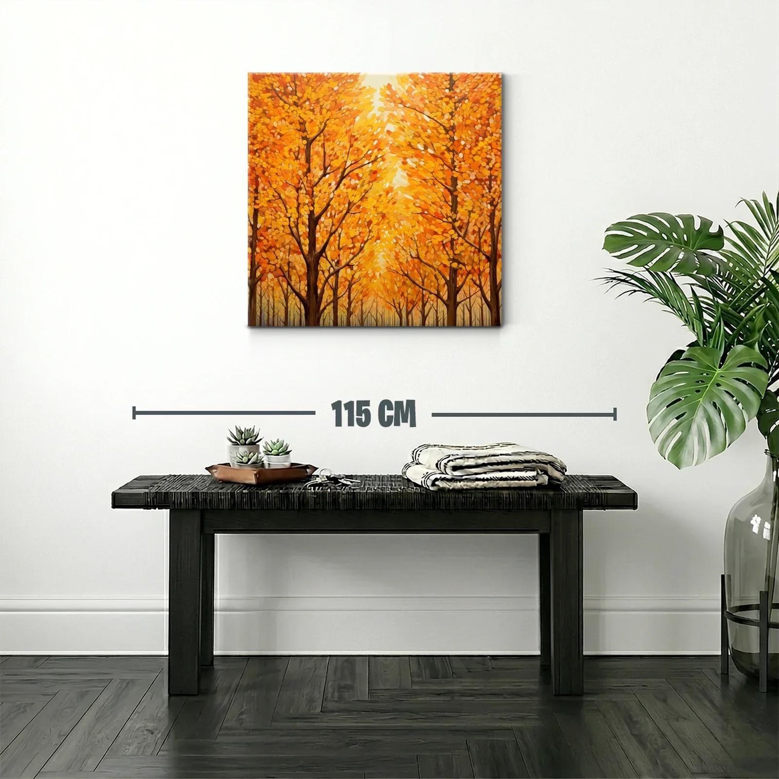 Bosque en otoño con tonos cálidos y dorados — miniatura 2