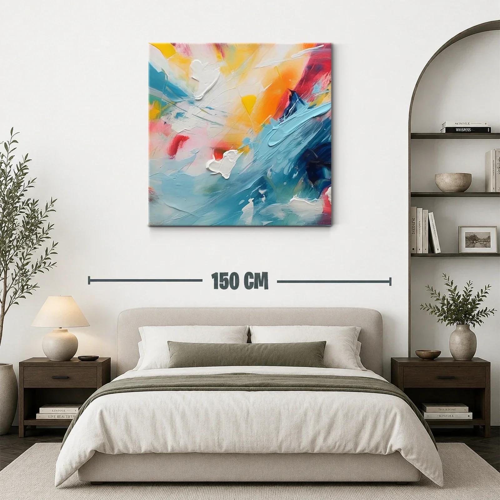 Cuadro abstracto en tonos vibrantes con toques dinámicos — miniatura 3